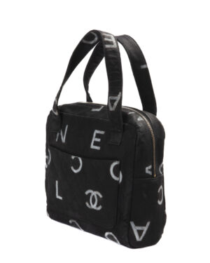 Alternative view of Chanel Tote Logo Print Small Denim Nero