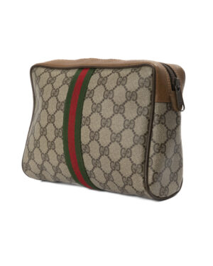 Alternative view of Gucci Pochette Zip Small Web GG Supreme Marrone