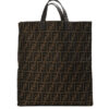 Fendi Tote Vertical FF Logomania Marrone
