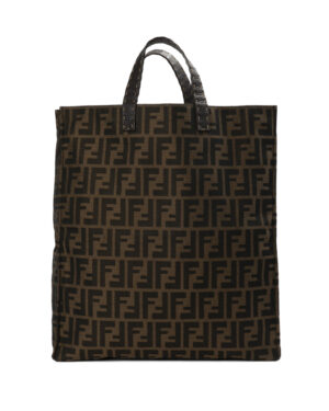 Fendi Tote Vertical FF Logomania Marrone