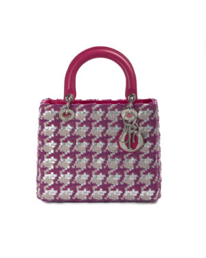 Dior Lady Medium Tweed Tricolor Fucsia