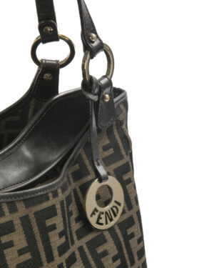 Alternative view of Fendi Chef Hobo Small FF Logomania Marrone
