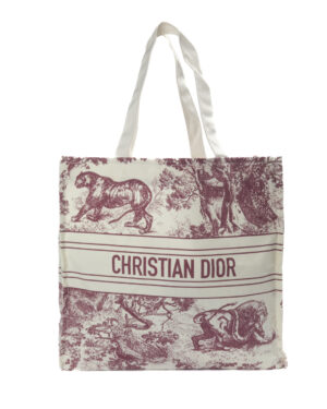 Dior Tote Riviera Medium Toile De Jouy Bordeaux