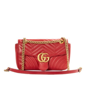 Gucci Marmont 26 GG Matelassè Rossa