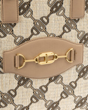 Alternative view of Elisabetta Franchi Shopper Large Canvas Cipria