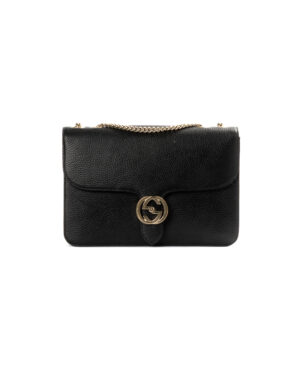 Gucci Interlocking Medium GG Granulata Nera