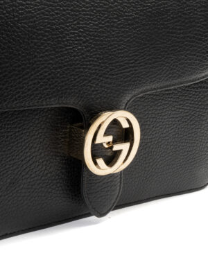 Alternative view of Gucci Interlocking Medium GG Granulata Nera