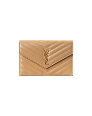 Saint Laurent Pochette Iconic Cassandre Granulata Beige
