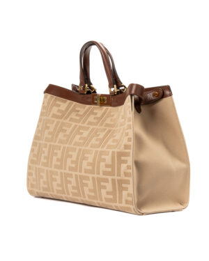 Alternative view of Fendi Peekaboo X-Tote Large Canvas FF Logomania Beige