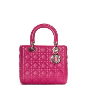 Dior Lady Vintage Medium Cannage Fucsia
