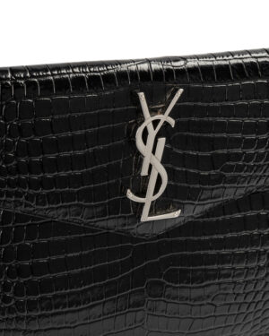 Alternative view of Saint Laurent Pochette Uptown Cocco Lucida Nera
