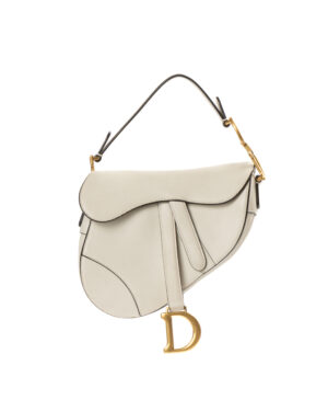 Dior Saddle Mini Granulata Bianca