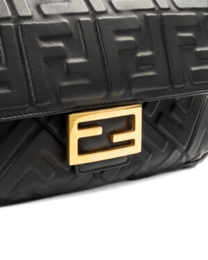 Alternative view of Fendi Baguette Medium FF Embossed Nera
