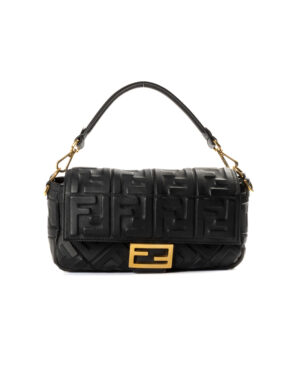 Fendi Baguette Medium FF Embossed Nera