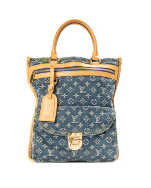 Louis Vuitton Sac Plat MM Monogram Denim Azzurro
