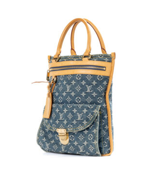 Alternative view of Louis Vuitton Sac Plat MM Monogram Denim Azzurro