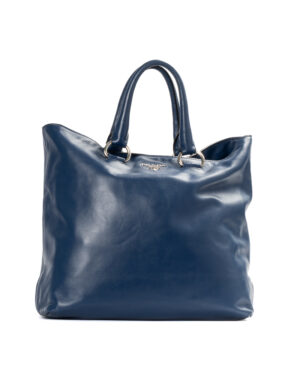 Prada Shopper Vertical Medium Blu Elettrico