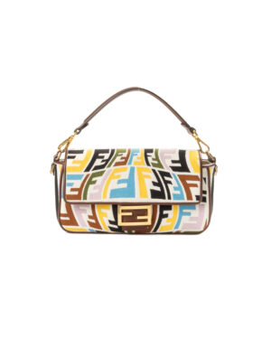Fendi Baguette Medium FF Fish-Eye Multicolor Bianca