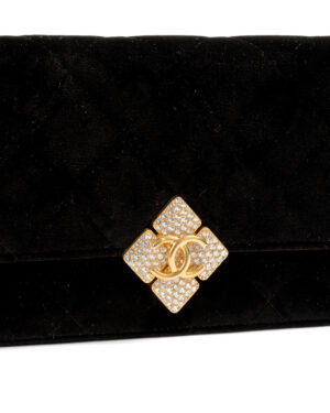 Alternative view of Chanel Wallet On Chain Swarovshi Velluto Nero
