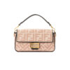 Fendi Baguette Medium FF Tela Rosa Nero