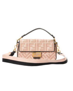 Alternative view of Fendi Baguette Medium FF Tela Rosa Nero