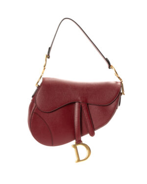 Dior Saddle Medium Granulata Rossa