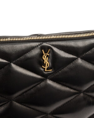 Alternative view of Saint Laurent Pochette Sade Small Trapuntata Nera