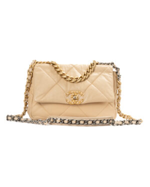 Chanel 19 Flap Small Trapuntata Beige