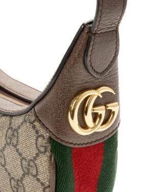 Alternative view of Gucci Mezzaluna Ophidia Web GG Supreme Marrone