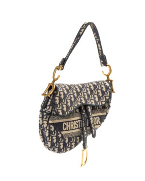 Alternative view of Dior Saddle Strap Medium Jacquard Blu