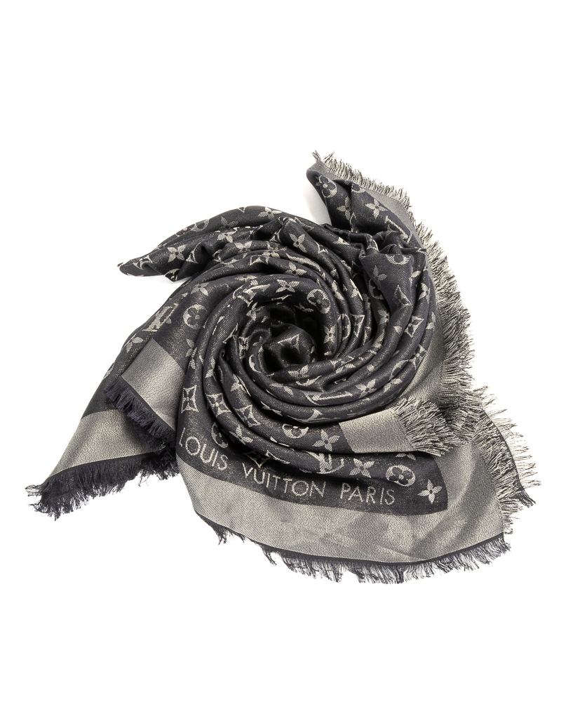 Alternative view of Louis Vuitton Scialle Monogram Lurex Nero