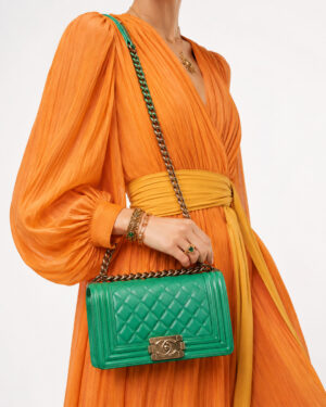 Alternative view of Chanel Boy Small Trapuntata Verde