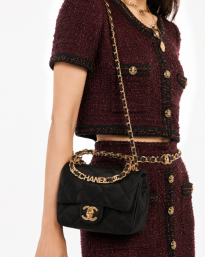 Alternative view of Chanel Mini Square Handle Timeless Raso Nero