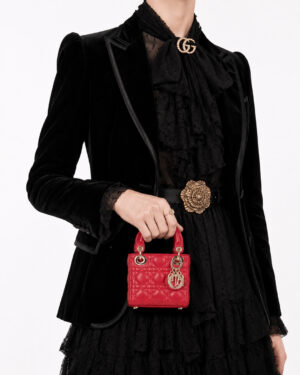 Alternative view of Dior Lady Micro Cannage Rossa