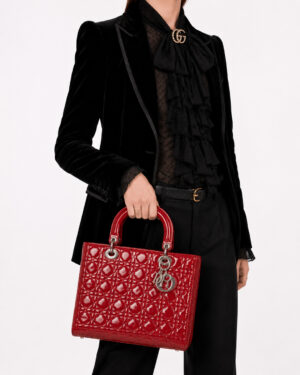 Alternative view of Dior Lady Vintage Large Cannage Vernice Rossa