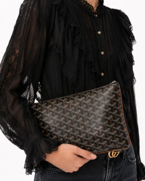 Alternative view of Goyard Clutch Sènat Small Goyardine Nera