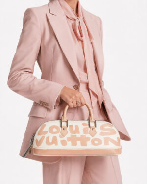 Alternative view of Louis Vuitton Alma Horizontal PM Graffiti Vernice Beige