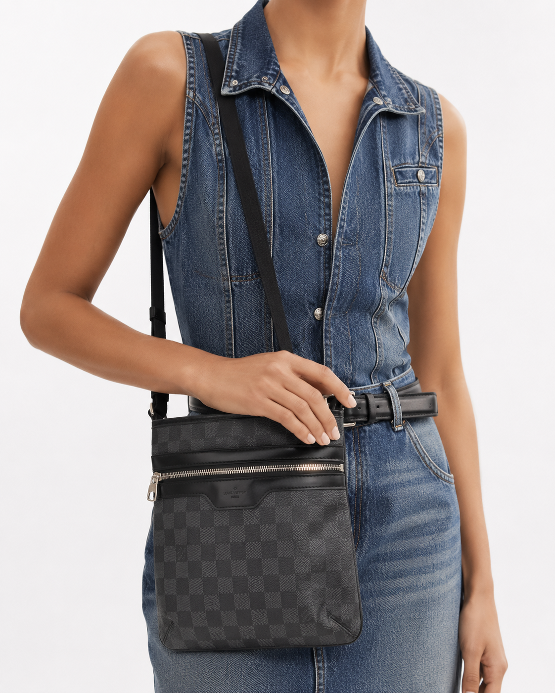 Alternative view of Louis Vuitton Tracolla Thomas PM Damier Graphite
