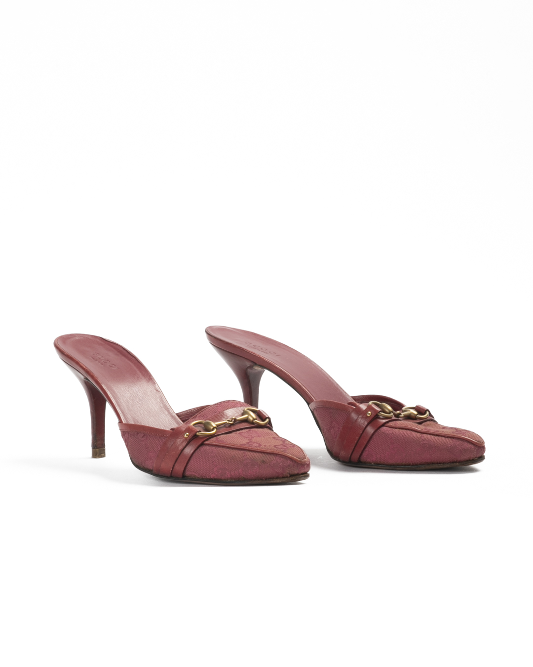 Alternative view of Gucci Mule Pointed Horsebit GG Supreme Rosa