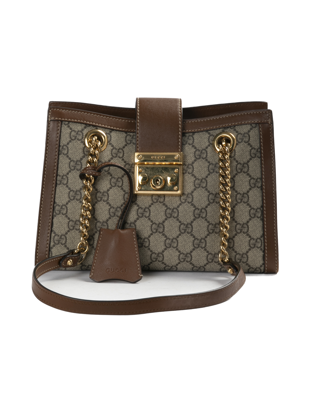 Alternative view of Gucci Padlock Tote Small GG Supreme Marrone