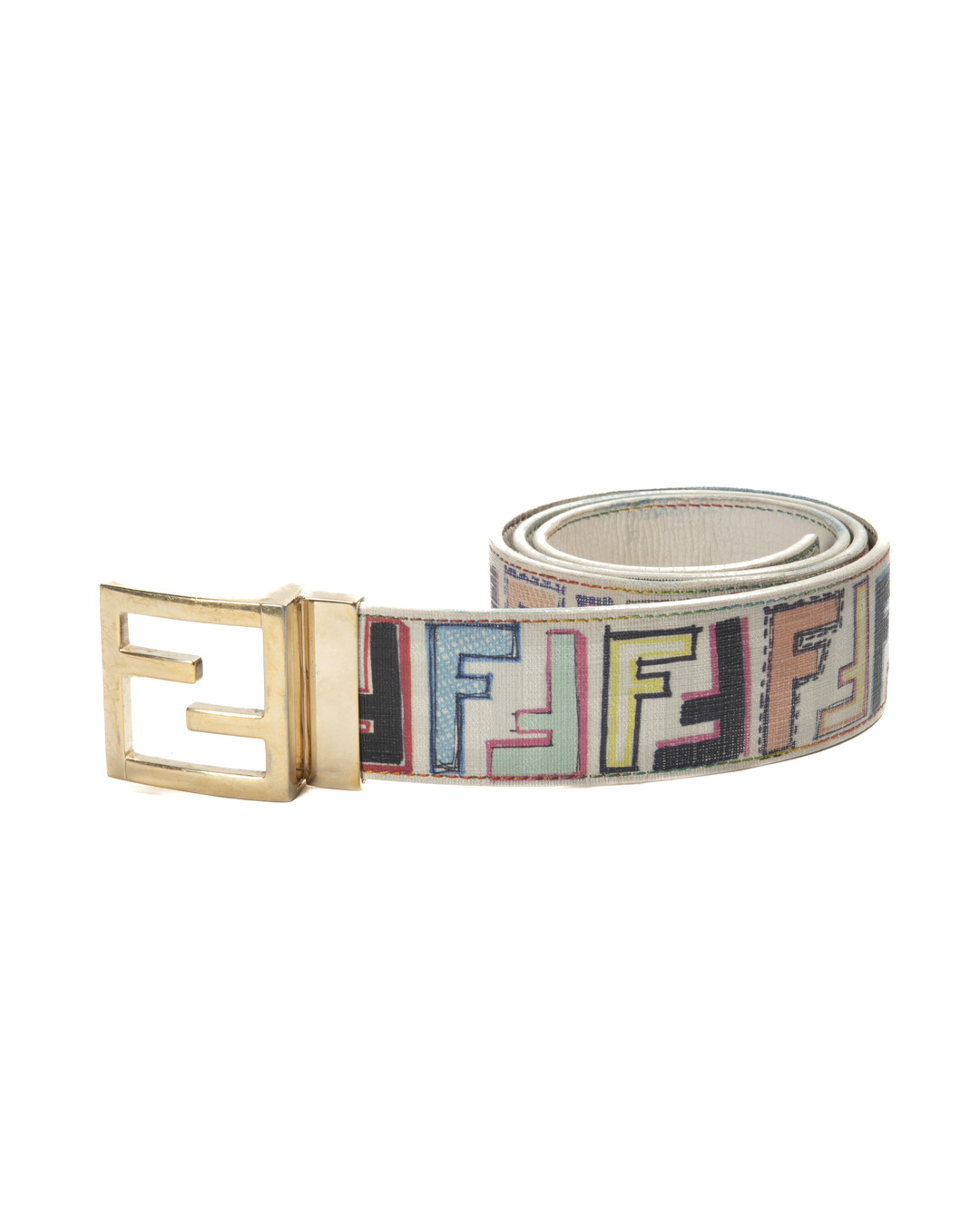 Alternative view of Fendi Cintura Reversibile FF Multicolor Bianca