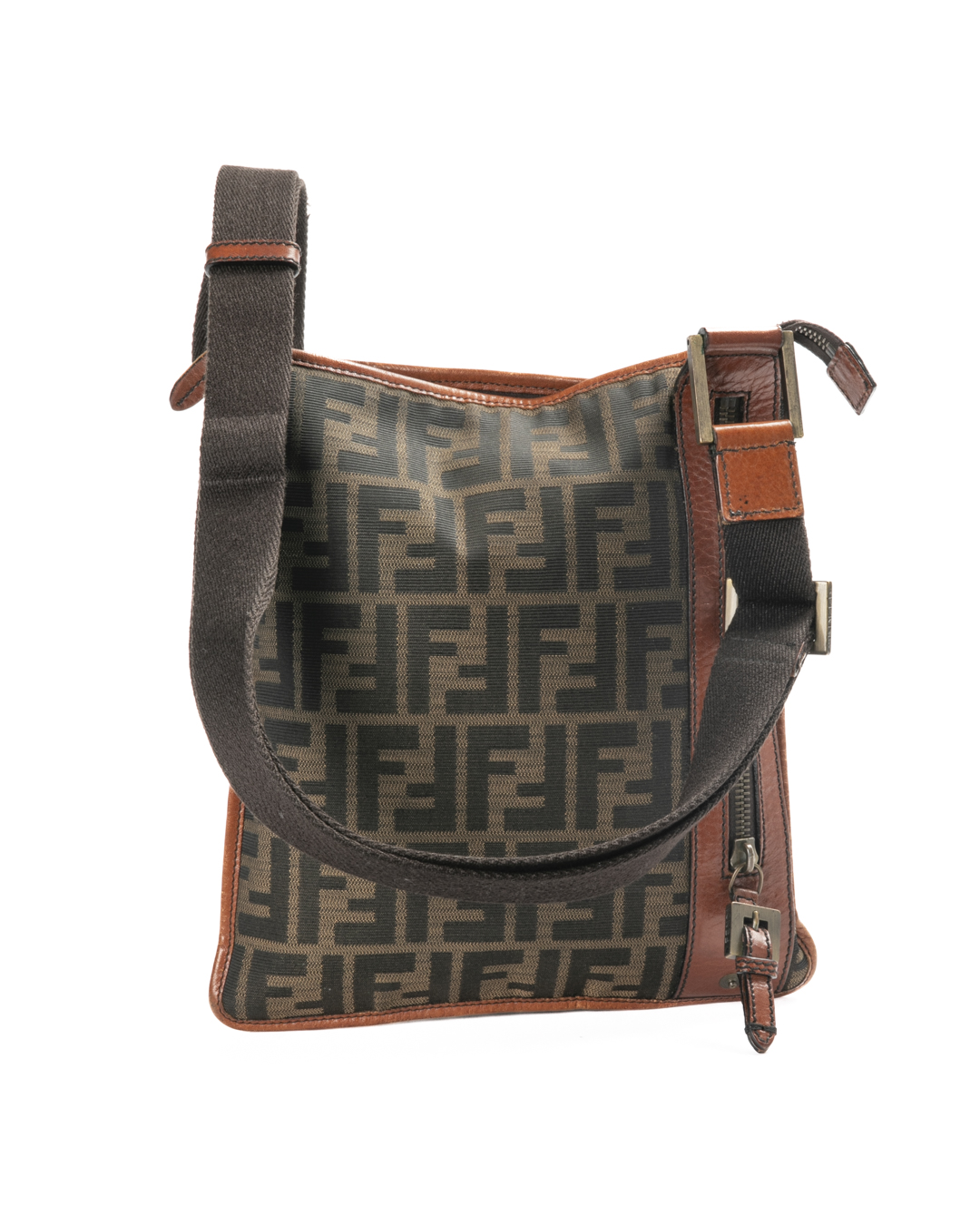 Fendi Tracolla Man Vintage FF Logomania Marrone