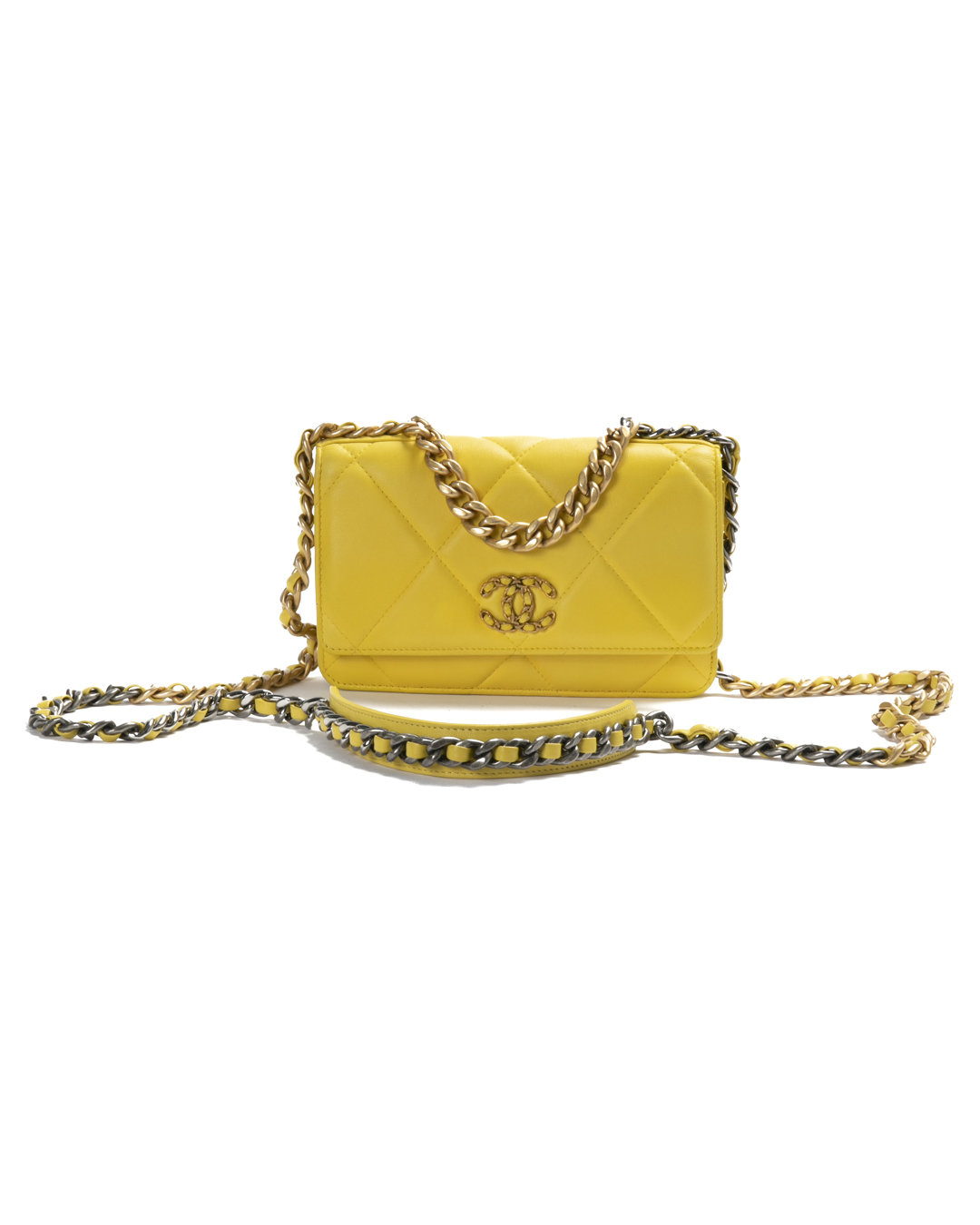Chanel Wallet On Chain 19 Trapuntata Gialla