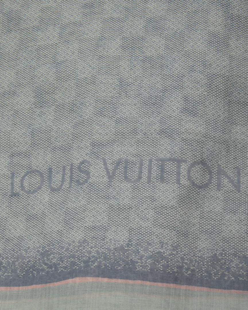 Alternative view of Louis Vuitton Scialle Square Monogram Bicolor Azzurro