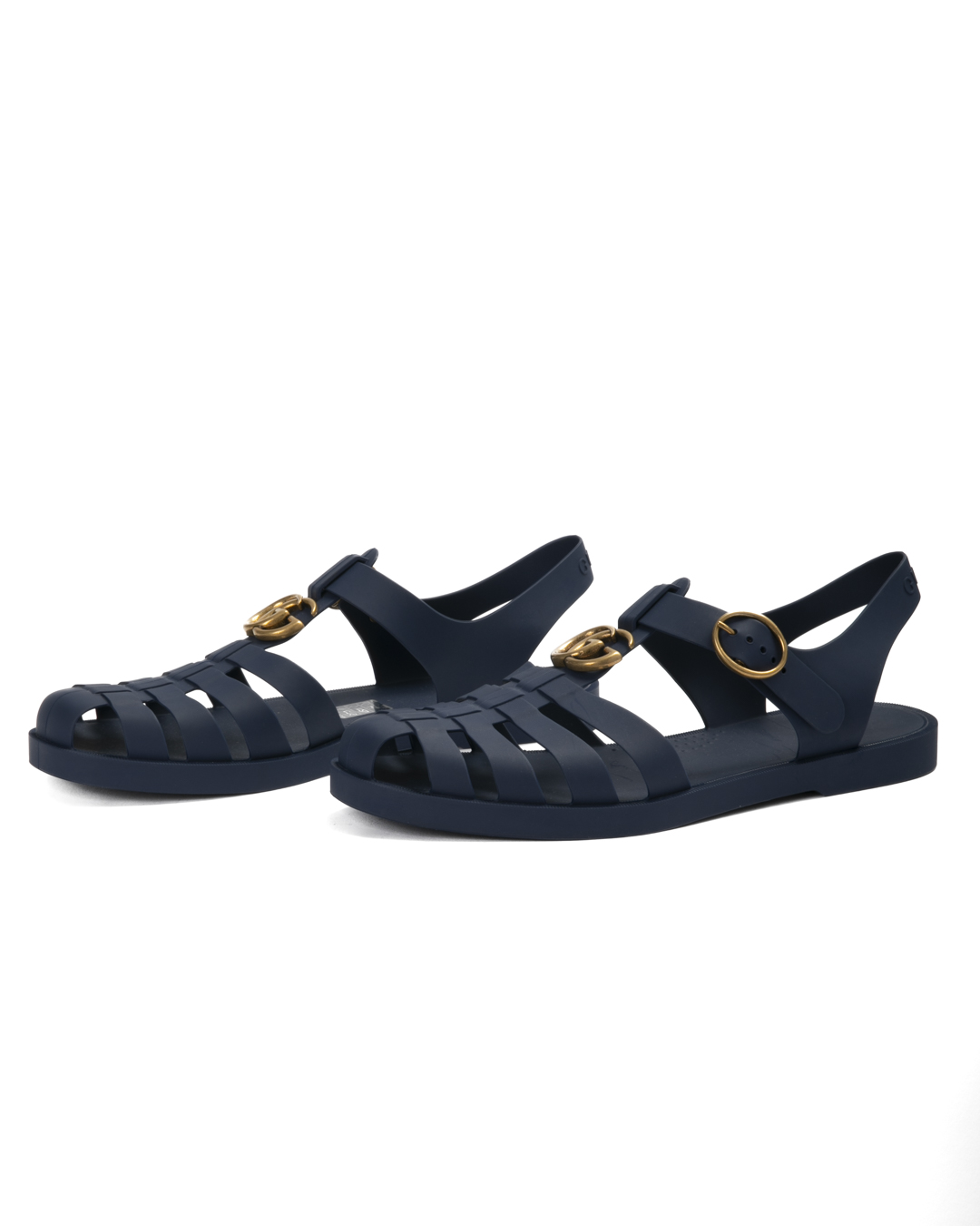 Gucci Sandalo GG Marmont Cinturino Gomma Blu