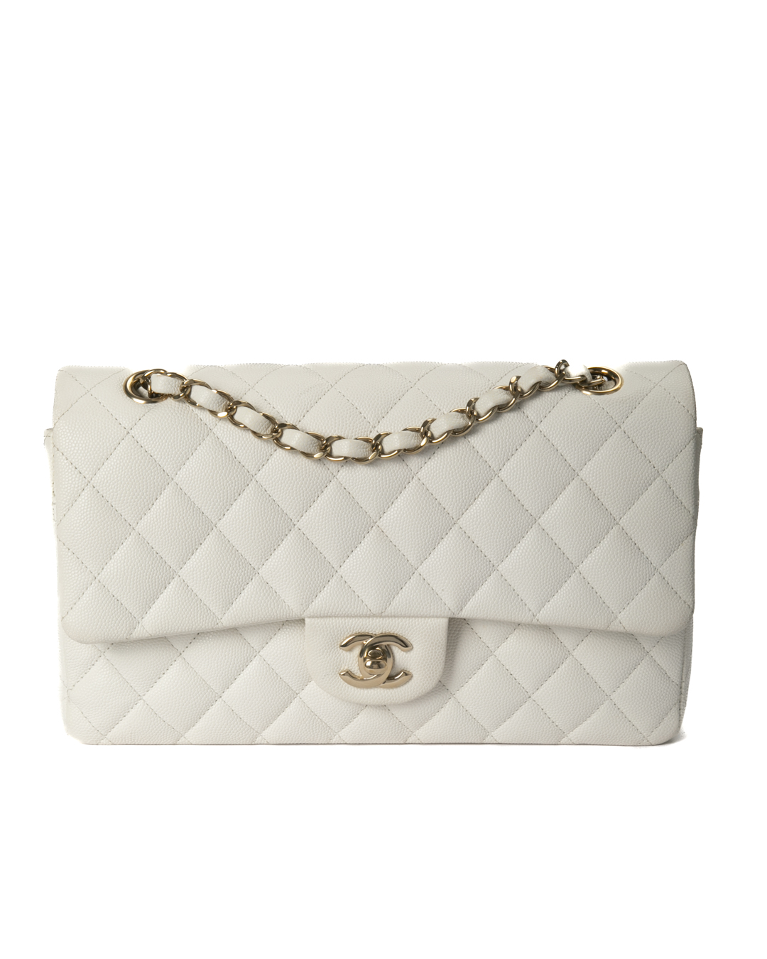 Chanel 2.55 Timeless Caviar Bianca