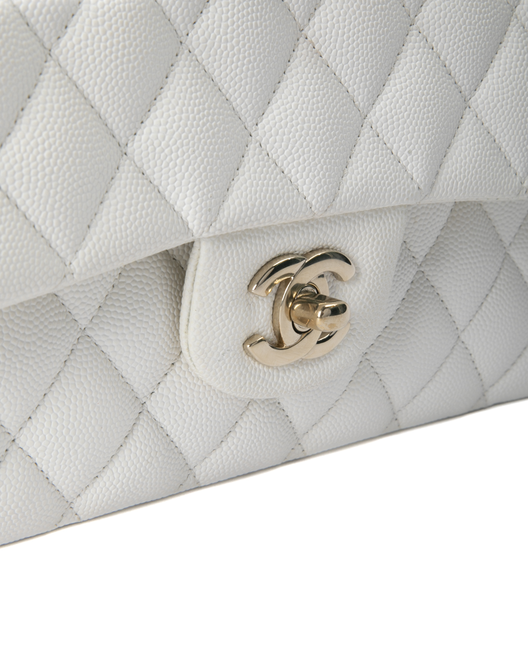 Alternative view of Chanel 2.55 Timeless Caviar Bianca