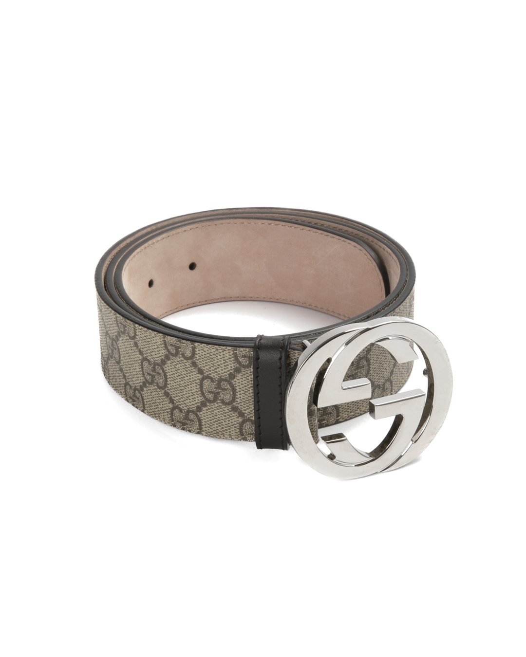 Gucci Cintura Interlocking GG Supreme Marrone