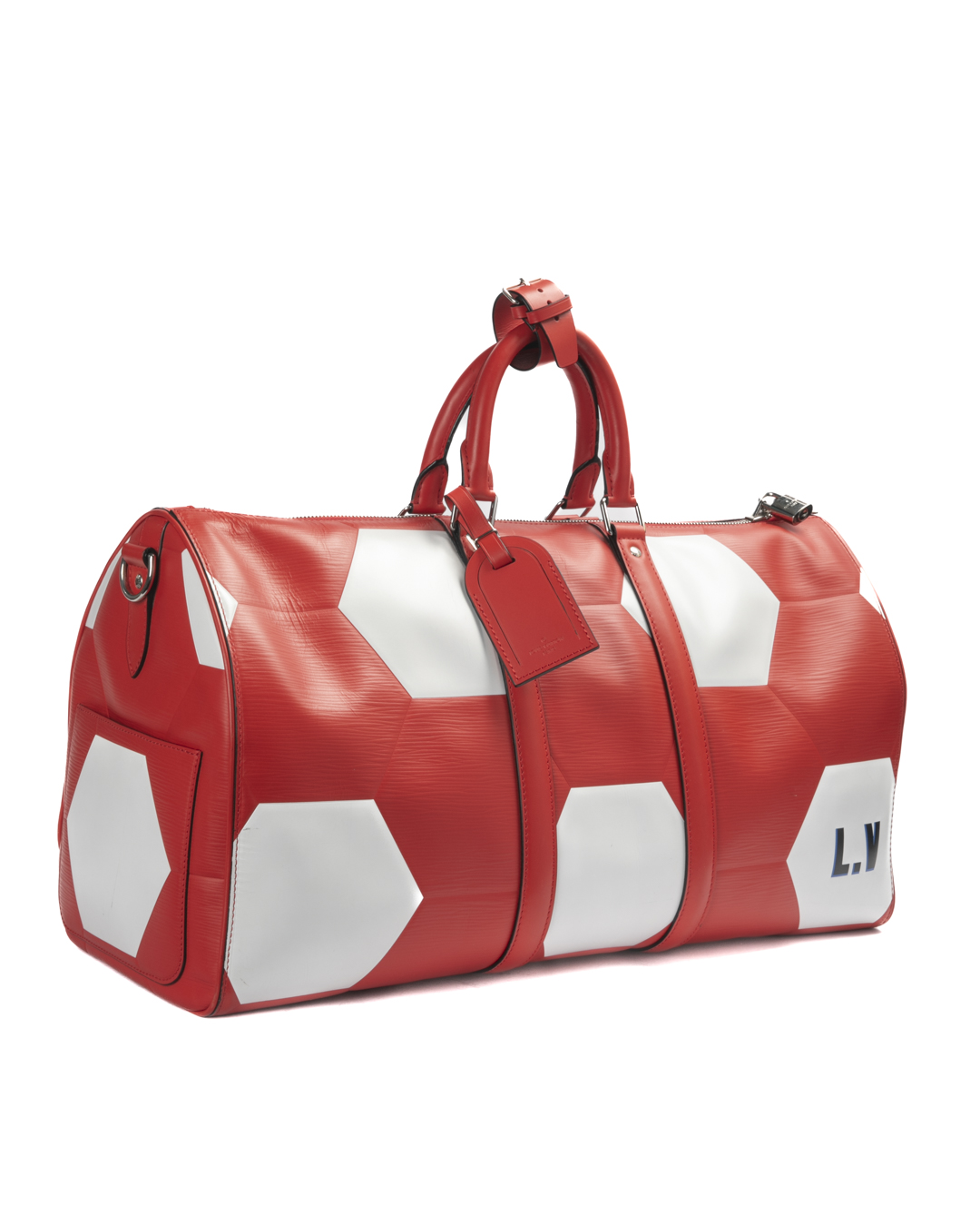Alternative view of Louis Vuitton Keepall 50 Bandouliere Hexagonal Epi Rosso
