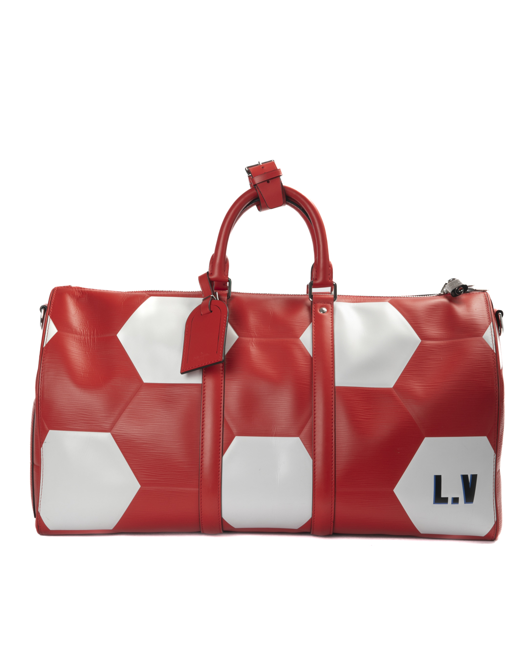 Louis Vuitton Keepall 50 Bandouliere Hexagonal Epi Rosso